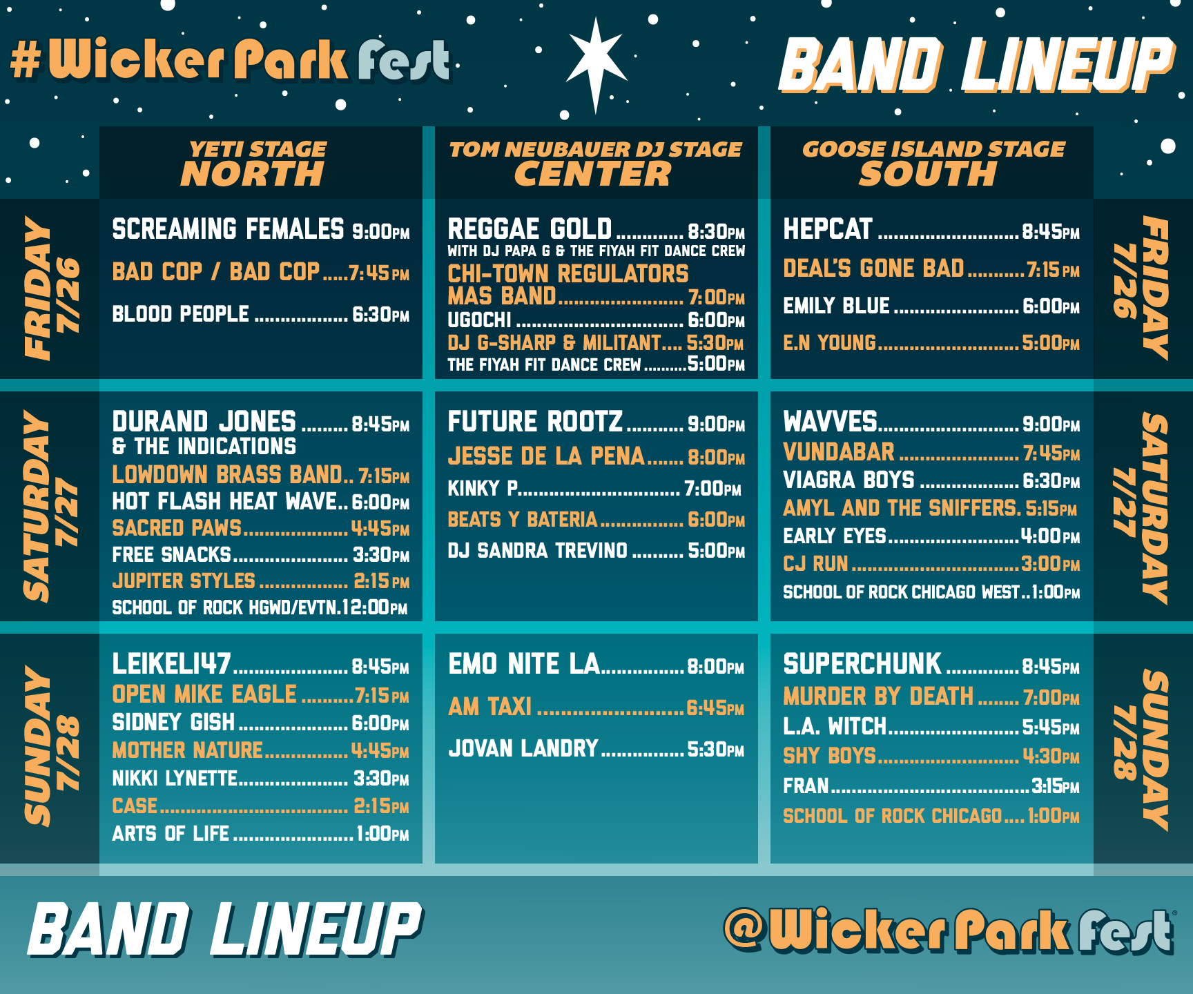 Wicker Park Fest 2019 Lineup Chicago Gen X Chicago Bars, Events
